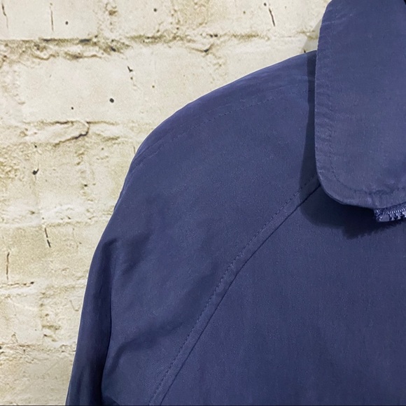 London Fog Blue Toggle Waist Zip Up Button Jacket - Picture 2 of 6